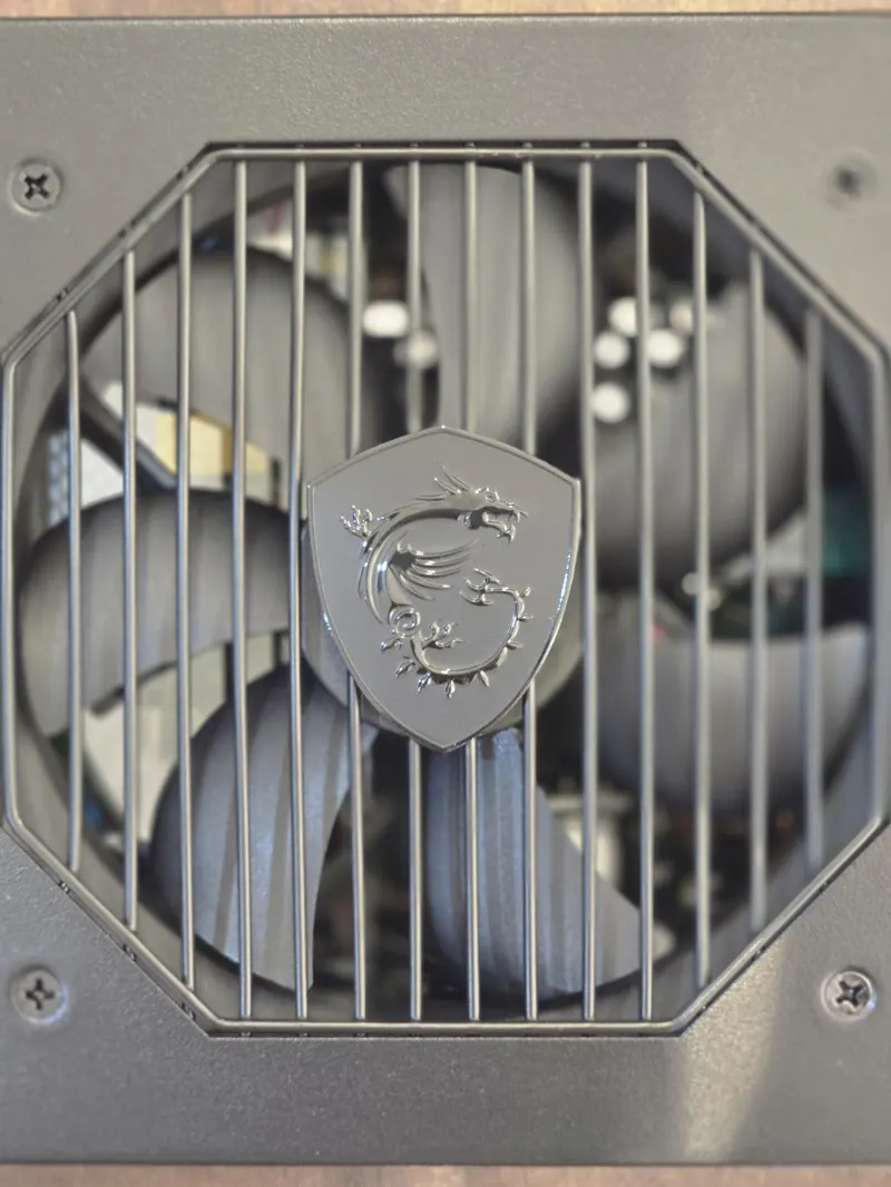 External PSU fan grille with MSI dragon emblem